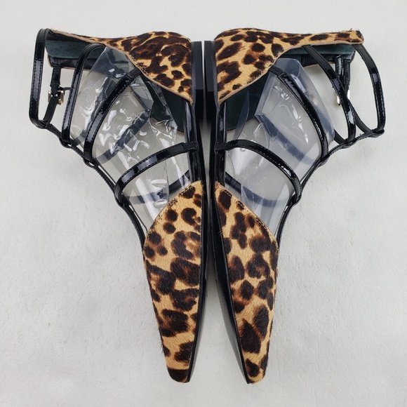 Marc Fisher Scoutly Cage Calf Hair Flats Womens 7.5 Leopard Print Pointed Toe - Picture 6 of 12